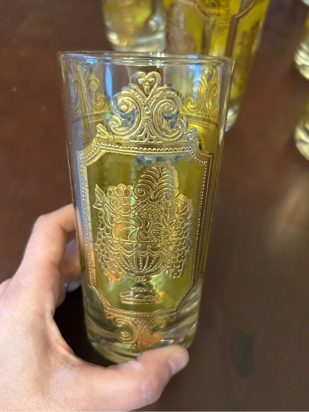 Vintage Culver 22kt gilt gold highball glasses